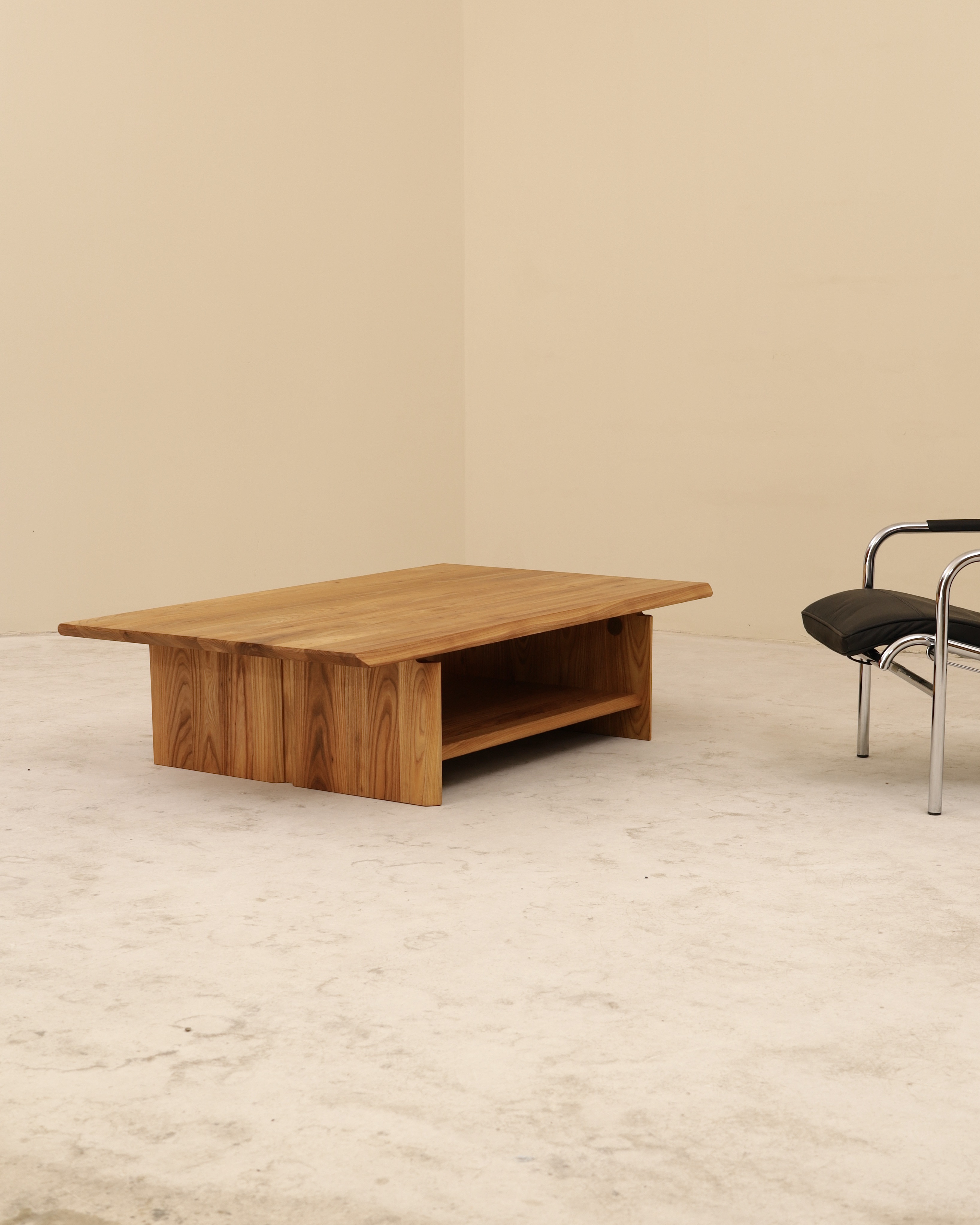 Table basse en Orme massif, SELTZ, France, 1980's – Image 3