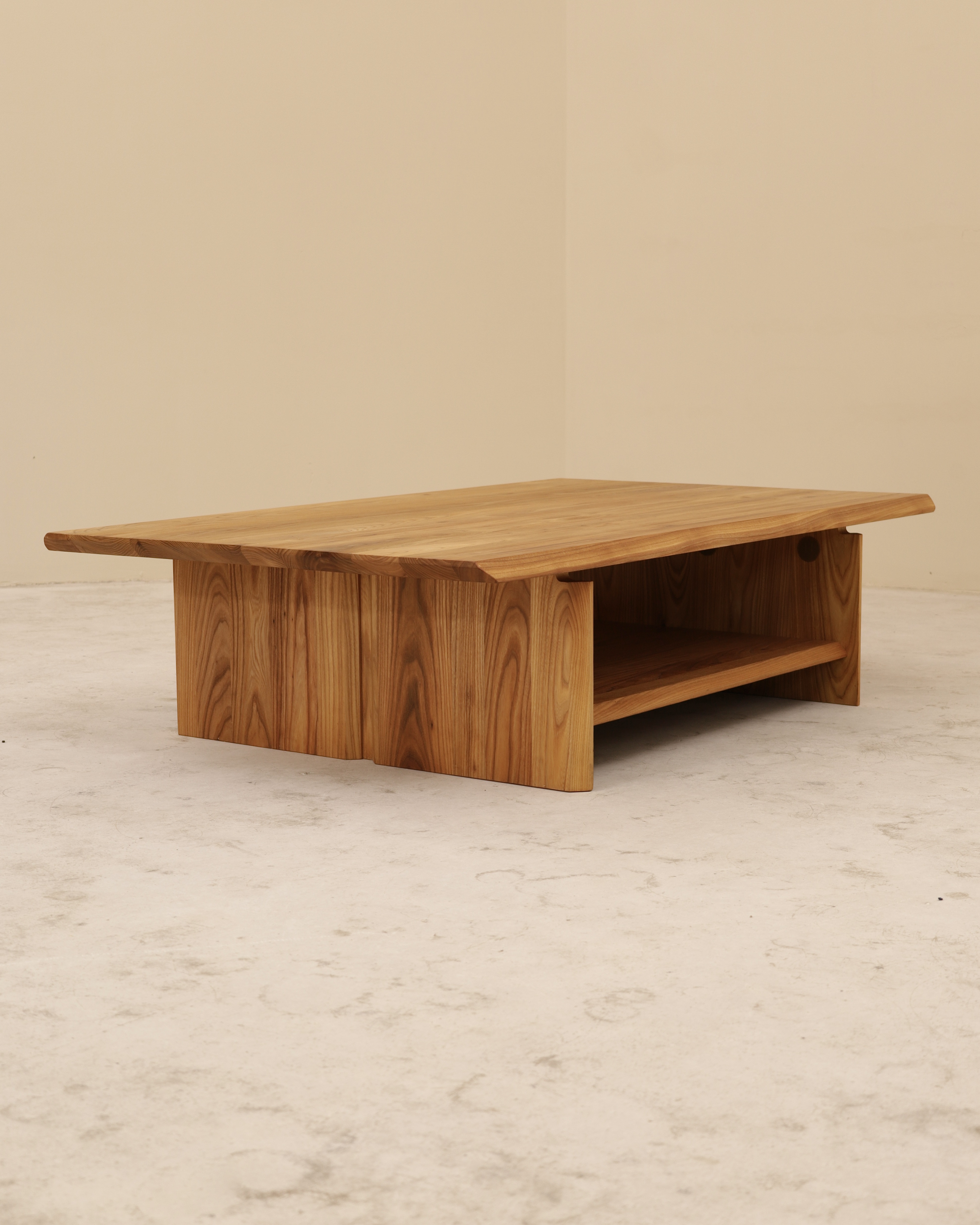 Table basse en Orme massif, SELTZ, France, 1980's – Image 5