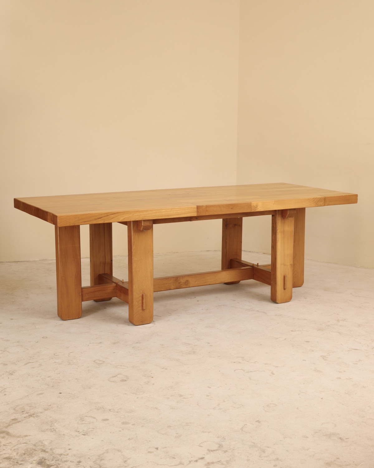 Table en Orme massif, Maison Regain, France, 1980&rsquo;s